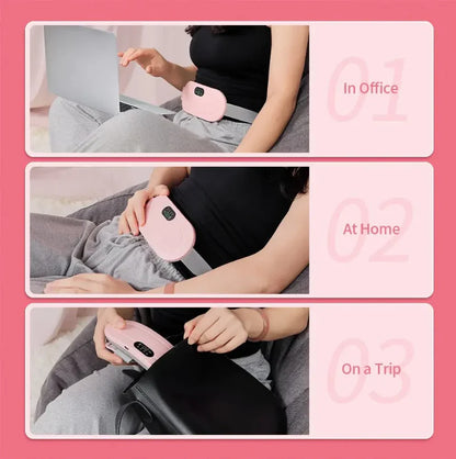 Period Cramp Relief Belt and Massager – Soothing Heat and Vibration Therapy