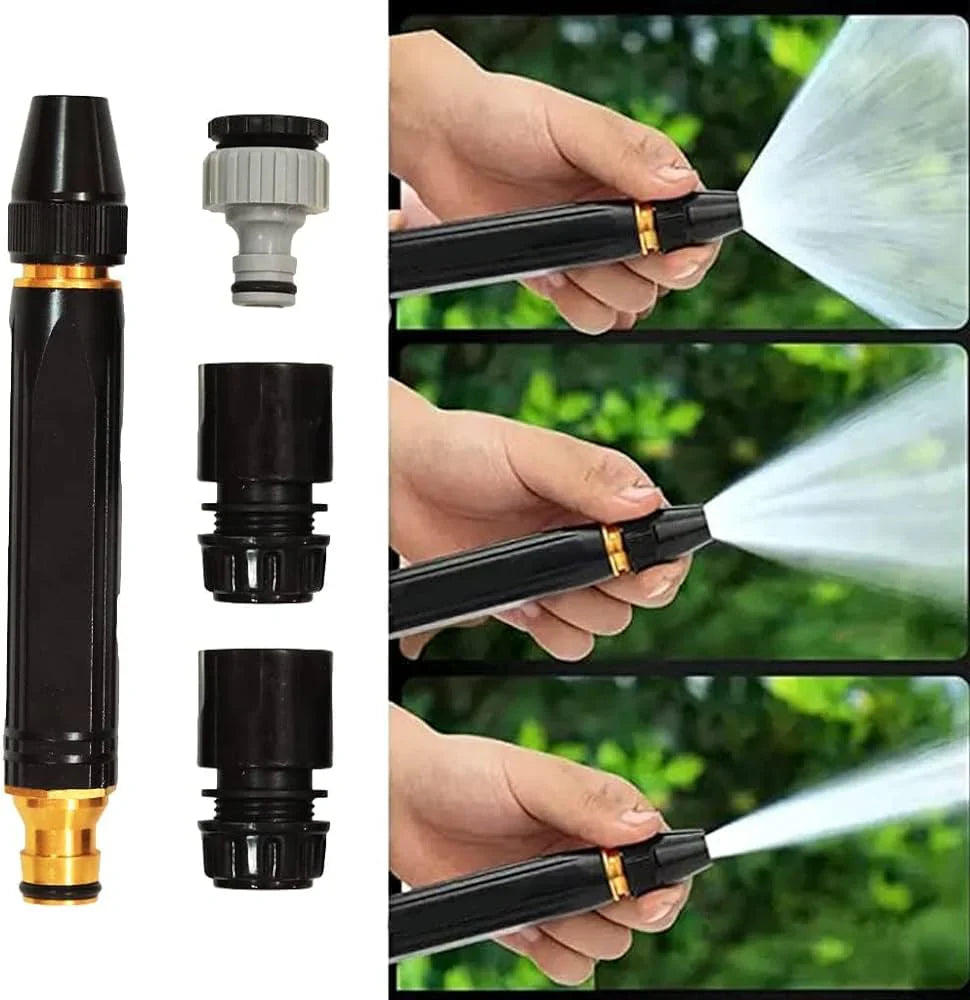 Adjustable High-Pressure Water Spray Gun Nozzle + FREE Pipe Clamp (Imported High Quality Metal Nozzle)